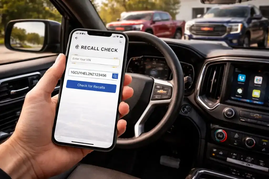 Checking VIN for truck recalls