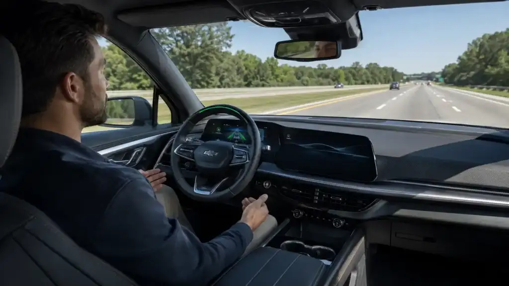 Relaxed drive on a sunny highway