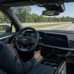 Relaxed drive on a sunny highway