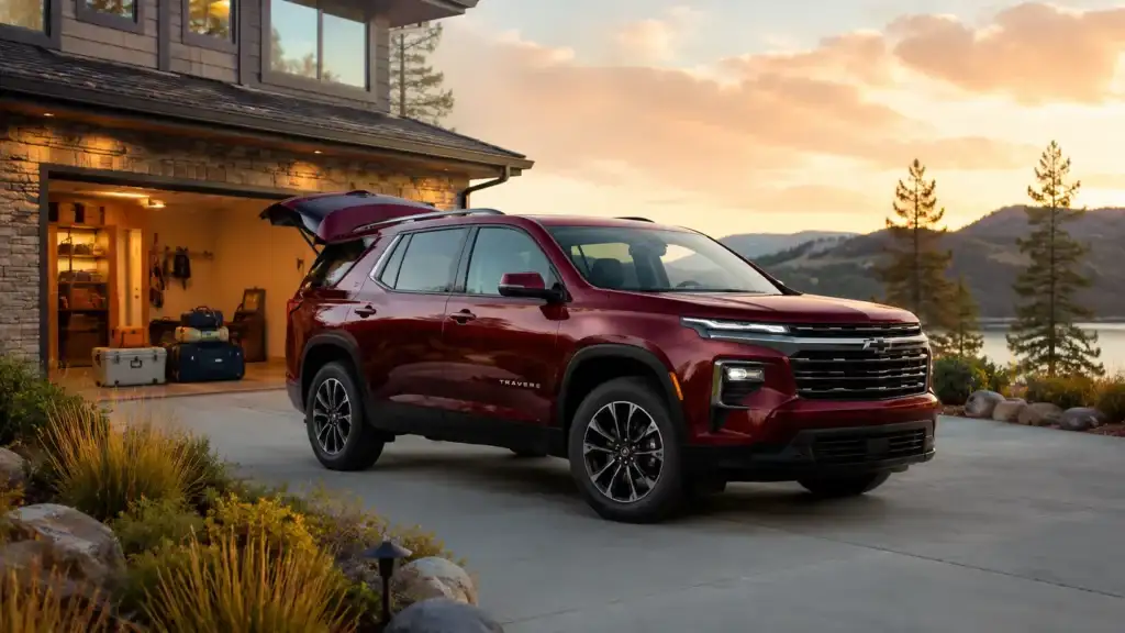 Maroon SUV by the Lakeside Garage