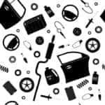 Illustration of various car parts