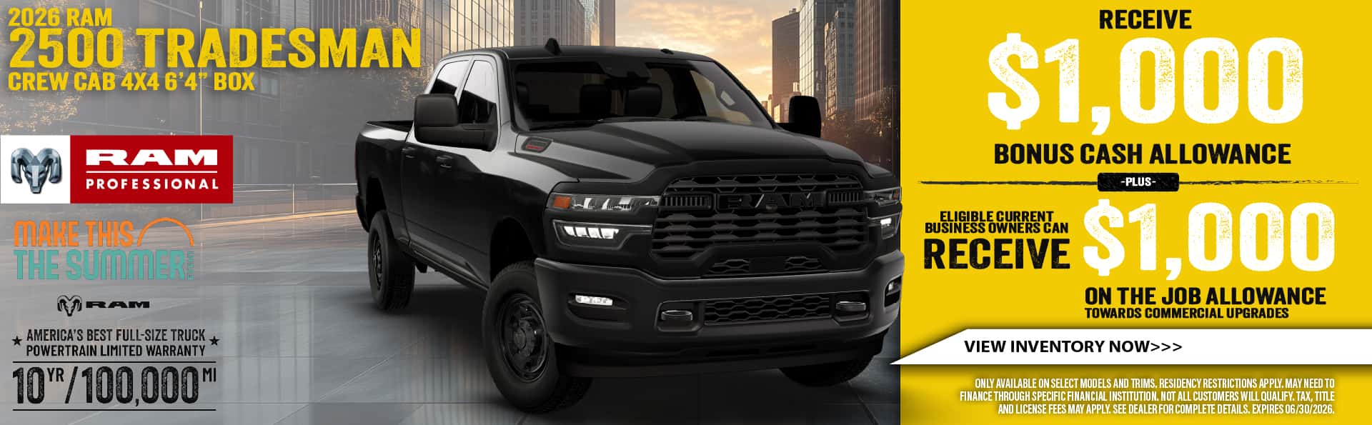 2026 Ram 2500 - June 2026 Incentives