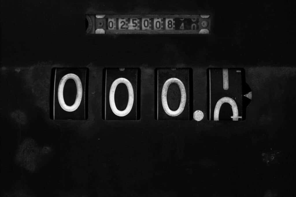 Close-up of odometer
