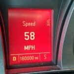 Digital car odometer detail shot