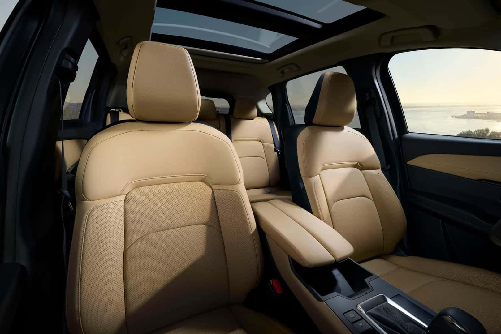 Redesigned interior cabin of the 2026 Mazda CX-5 featuring expanded rear-seat legroom and Sports Tan leather
