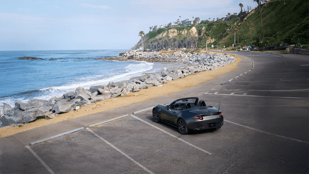 2026 Mazda MX-5 Miata parked by the sea