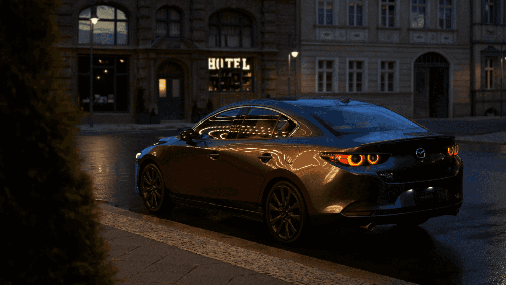 Sleek exterior design of the new Mazda3 Sedan