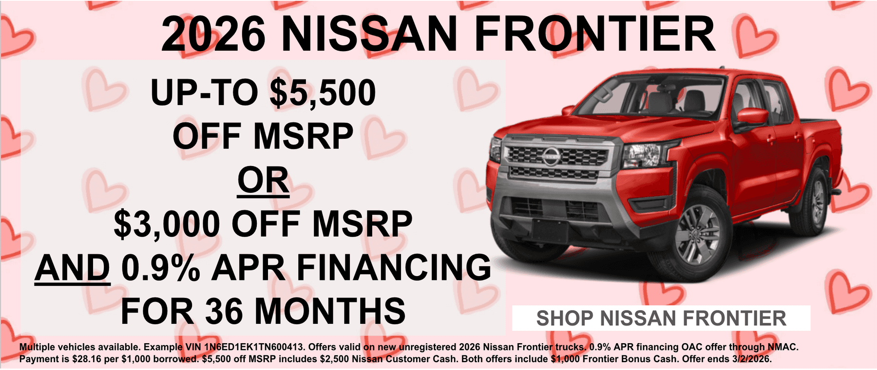 2026 Nissan Frontier Offer Minnesota