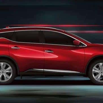 Red 2020 Nissan Murano blurred background side view