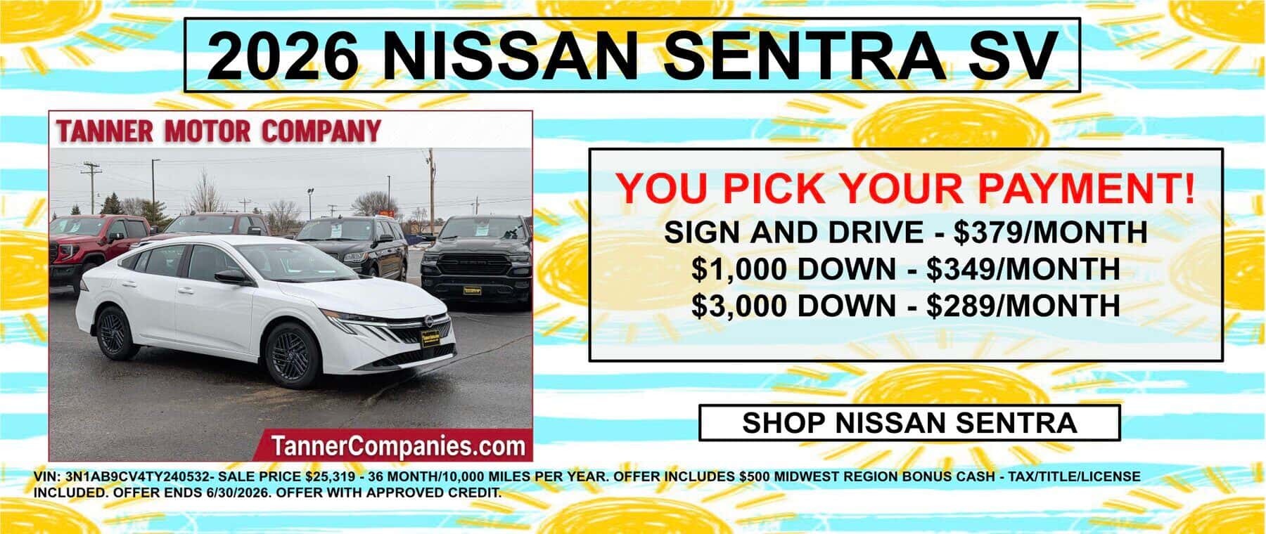 2026 Nissan Sentra Lease Minnesota