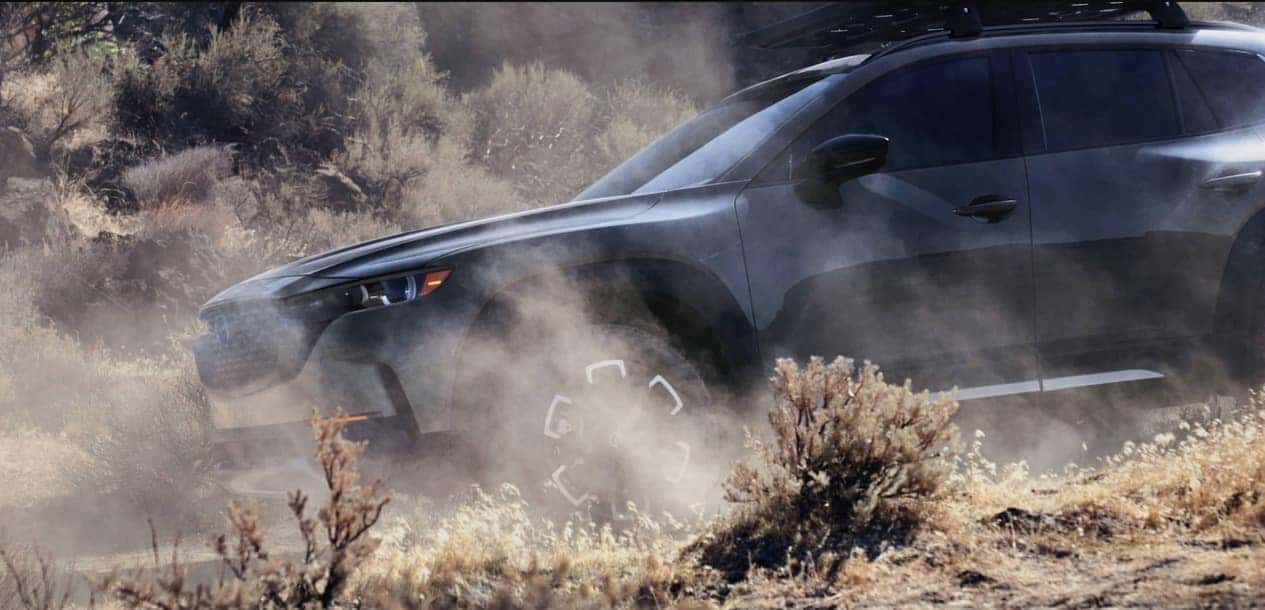 2027 Mazda CX-50 front exterior on a gravel trail