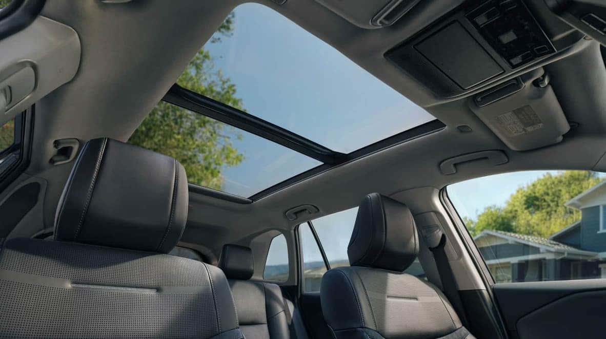 Toyota RAV4 interior with panoramic moonroof