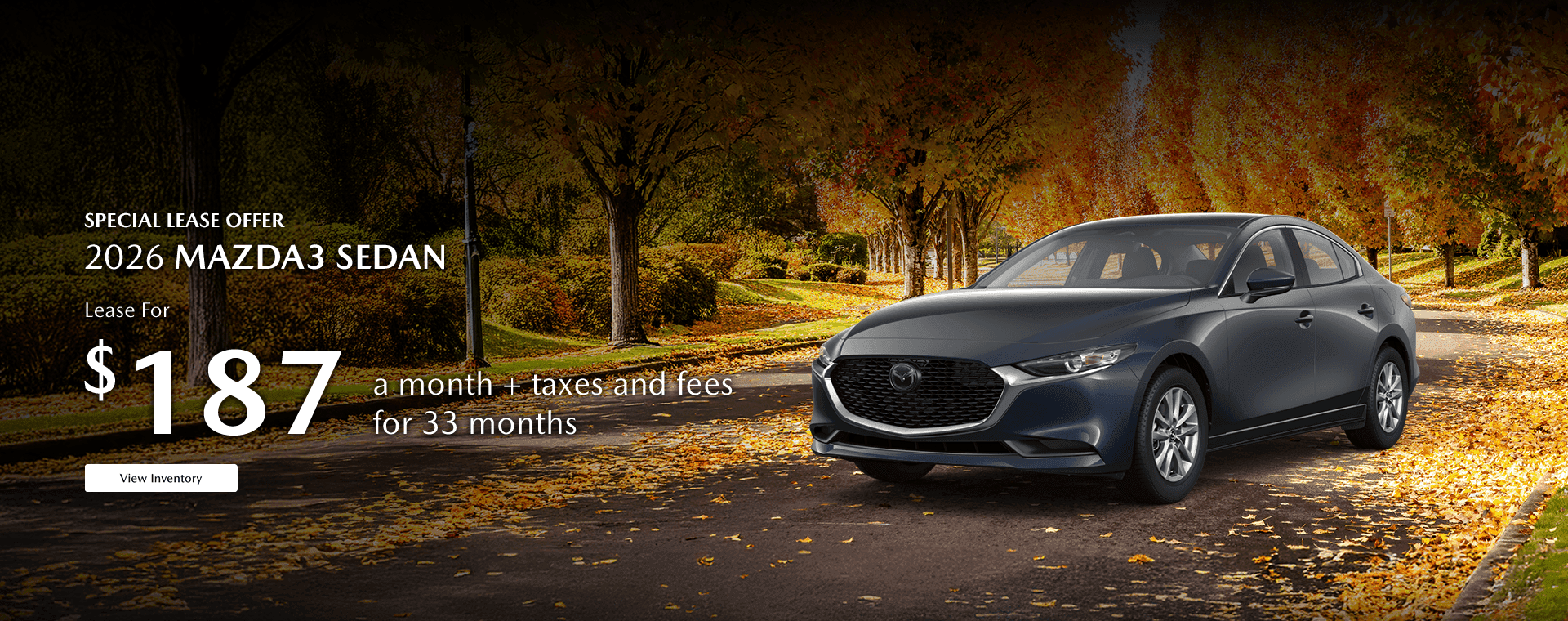 Special Lease offer 2026 Mazda3 sedan