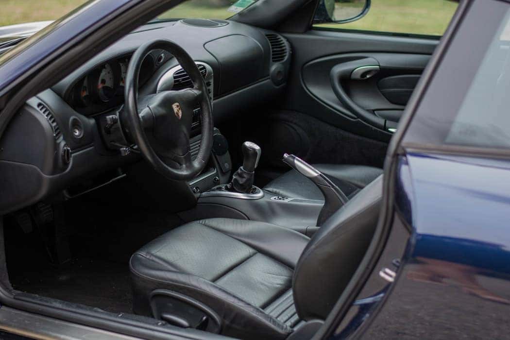 the interior of a porsche