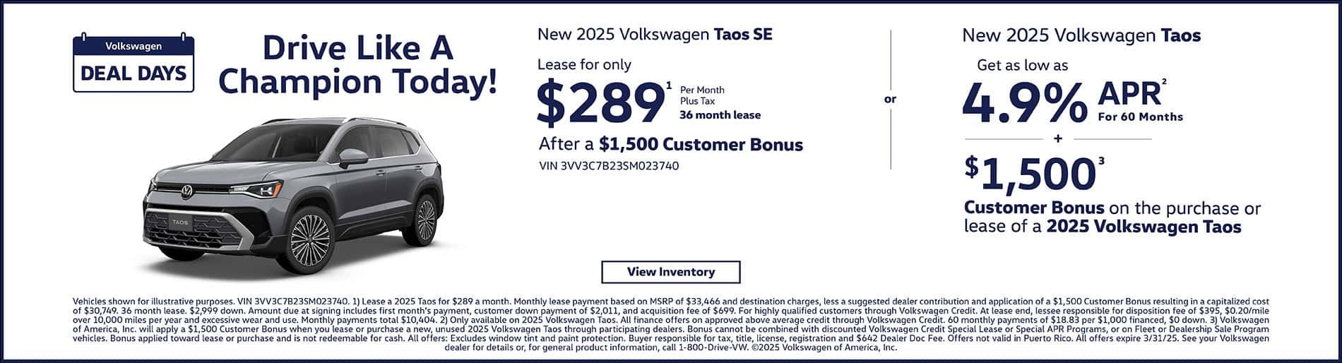 March 2025 Taos Offer