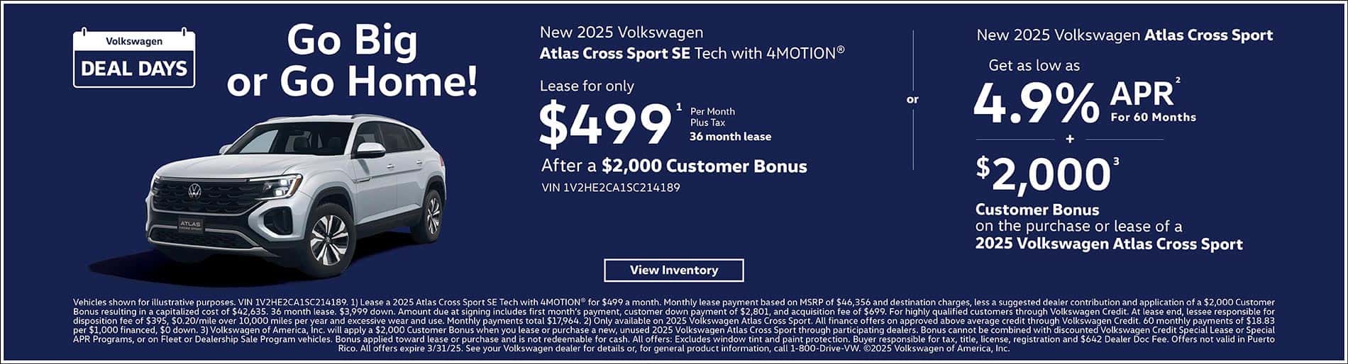 March 2025 Atlas Cross Sport Offer