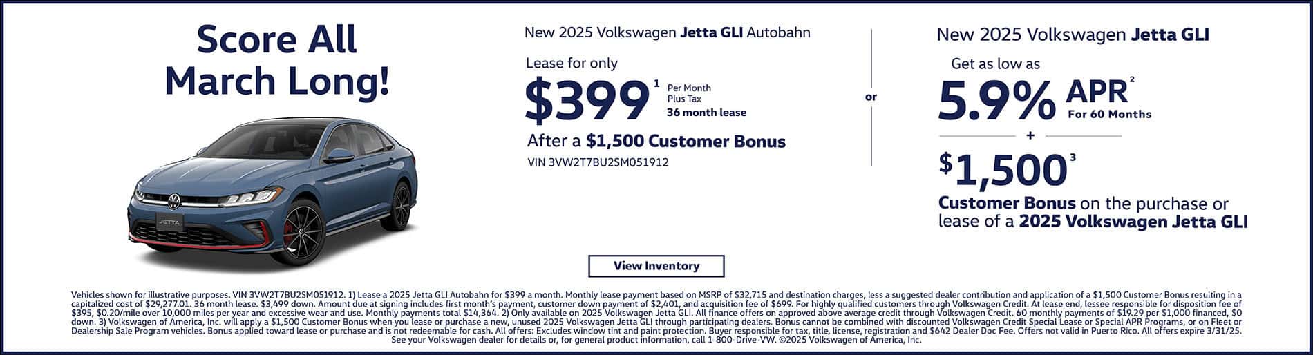 March 2025 Jetta GLI Offer