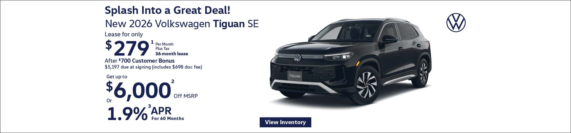 Splash into a Great Deal! Tiguan Offer