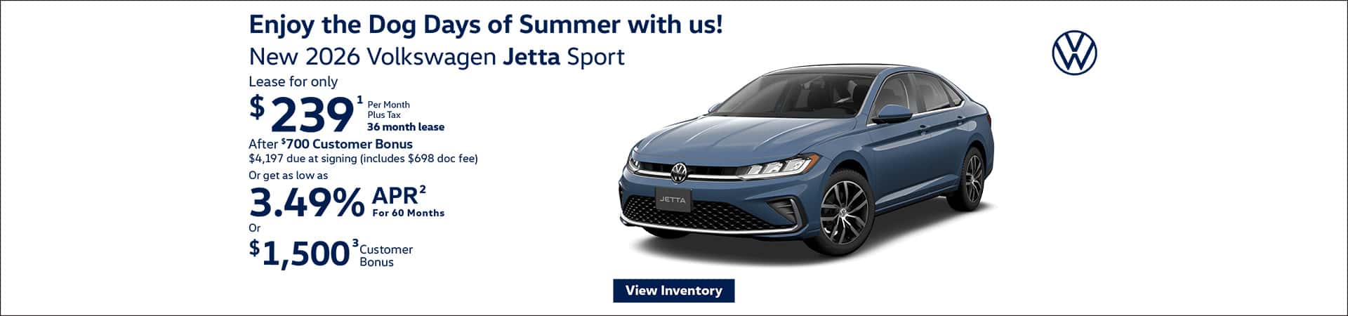 Dog Days Of summer Jetta Offer
