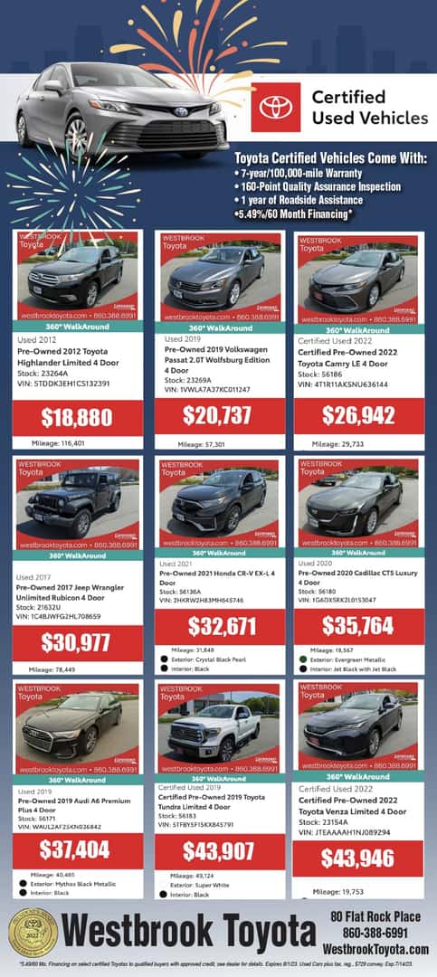 Our Deals of the Week Westbrook Toyota