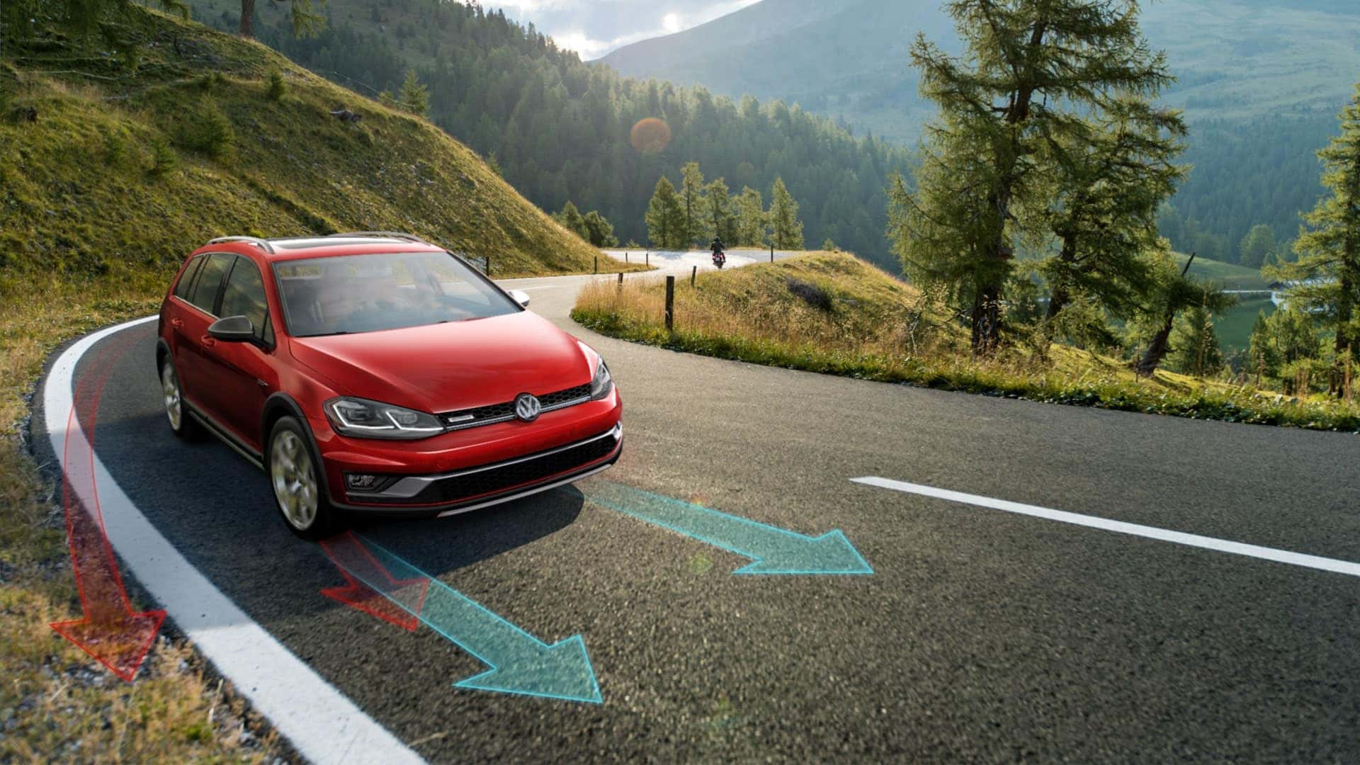 2019 VW Gofl Alltrack cornering with ease