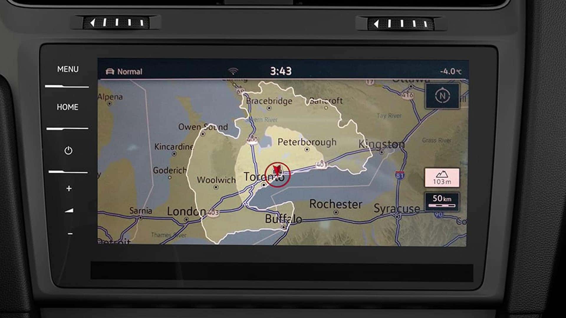 2019 VW e-Golf range dashboard