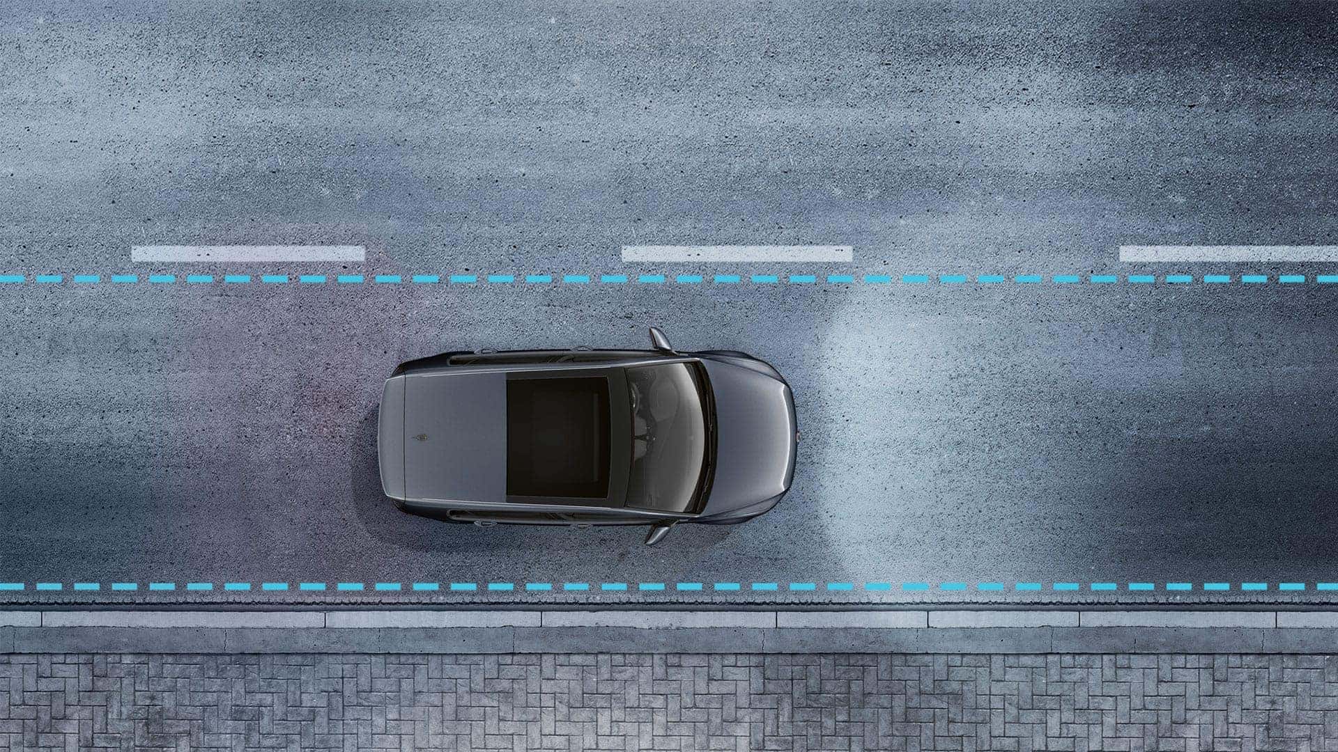 Infographic of the 2019 VW Golf GTI lane assist feature.