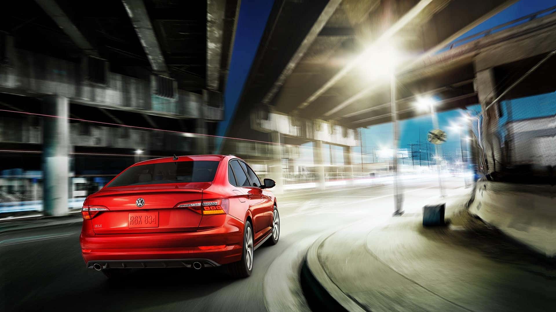 Jetta GLI driving in the night